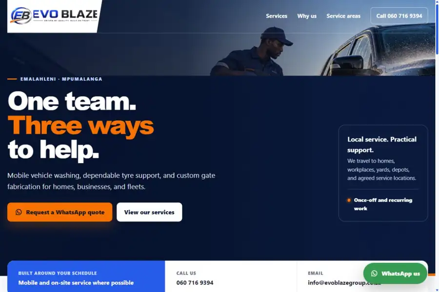 Evo Blaze Group Website Preview