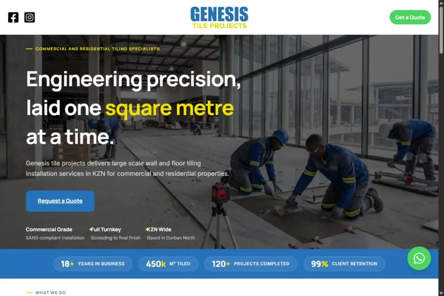 Genesis Tile Project Website Preview