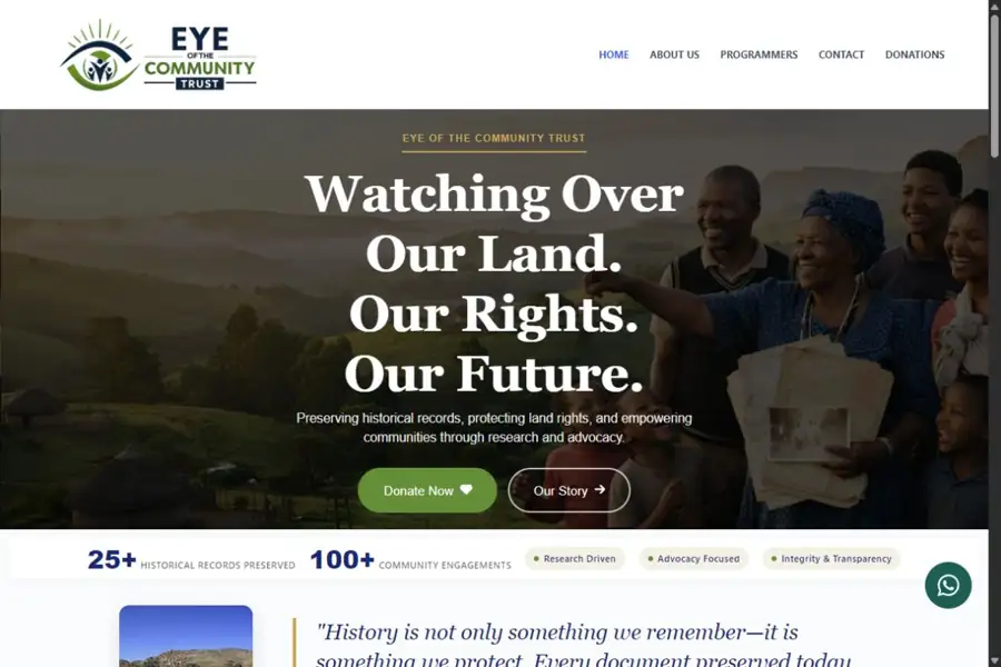 Iso Lomuzi Trust Website Preview