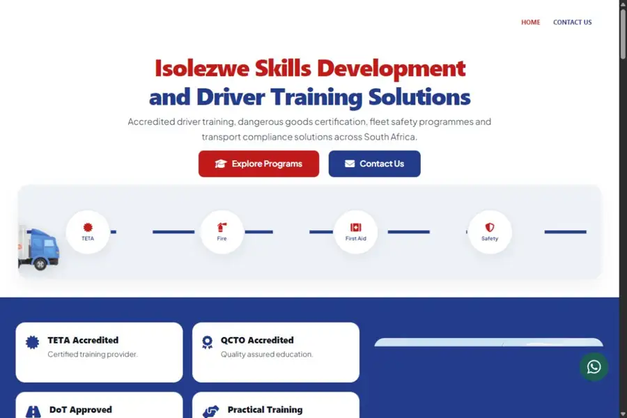 Isolezwe Training Website Preview