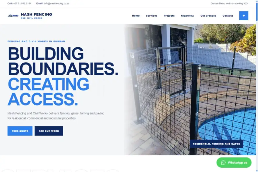 Nash Fencing Website Preview