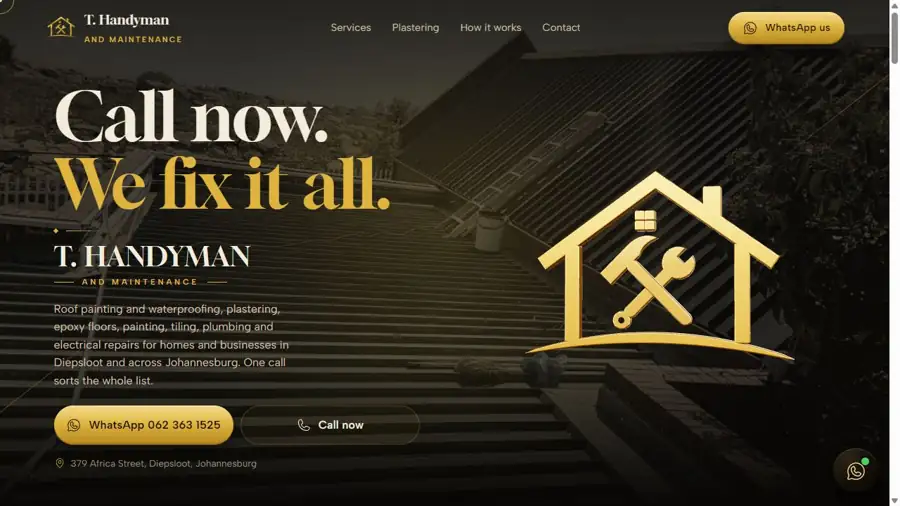 T. Handyman Website Preview